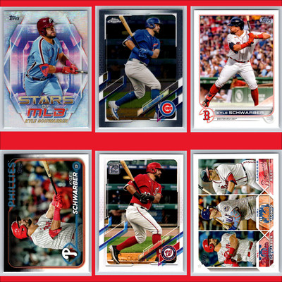 Kyle Schwarber Lot (6) Cards Phillies Topps Insert Baseball Collection Set