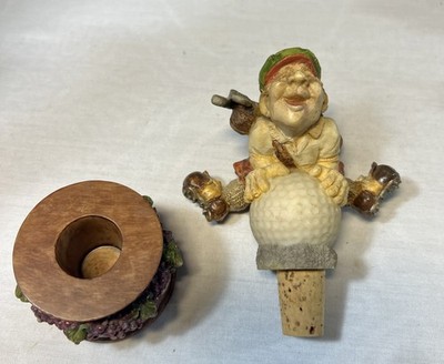 Guardian Of The Grapes FUN Funny Golf Ball Jumper Wine Cork Stopper & Display 