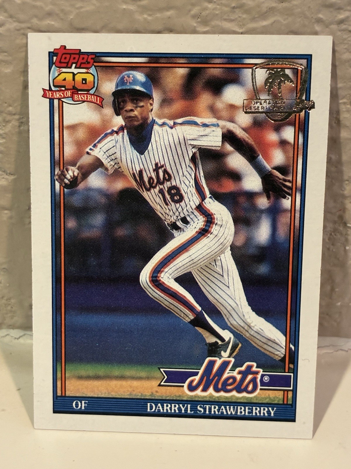 1991 Topps Desert Shield #200 Darryl Strawberry New York Mets NRMT B