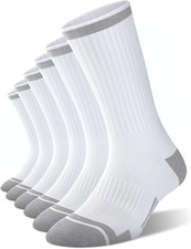 FITRELL 6 Pack Men's Athletic Moisture Wicking Crew Socks Cushioned Sport