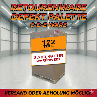 Retouren Palette Amazon 122 Teile - 2.700,49 EUR Warenwert C-D-E Ware