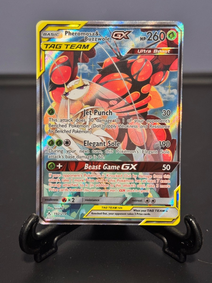 &team ハルア Pokemon Pheromosa & Buzzwole GX Tag Team Ultra Rare Full Art Holo