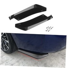 2PCS Universal Car Rear Bumper Lip Splitter Canard Diffuser, Front Bumper Black