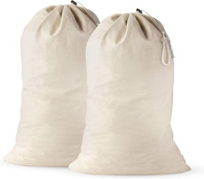 2 Pack - Extra Large Cotton Laundry Bag, Heavy Duty Large Laundry Bags 24 X 36 I