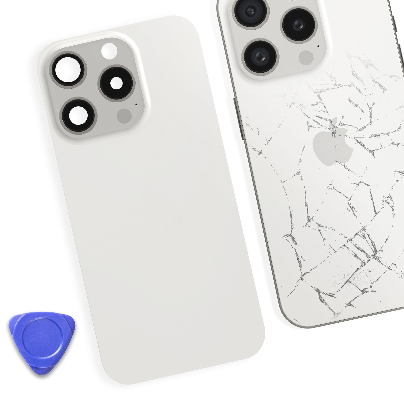 Vitre arrière iPhone 15 Pro Max Blanc Clappio de remplacement