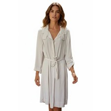 MNG Womens XSmall  Ecru Lightweight Trench Belted Dress/Jacket