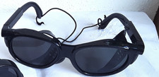 antik Ski-Gletscherbrille schwarz-Kunststoff- seitlicher Blick-schutz rechts+Lin