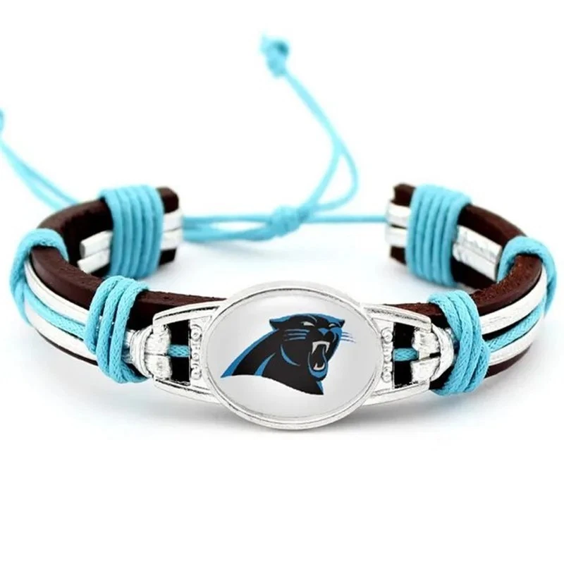 Pulsera unisex hecha a mano de los North Carolina Panthers NFL League logotipo del equipo Foto 2 de 2