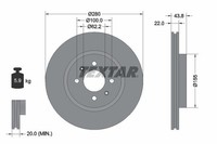 2X Bremsscheibe Vorne Textar 92288303 FÜR Hyundai KIA Scheibenbremse