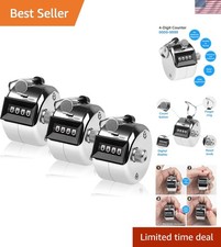 Tally Counter, 4-Digit Clicker Counter, Metal Hand Tally Counters Clicker Pit...