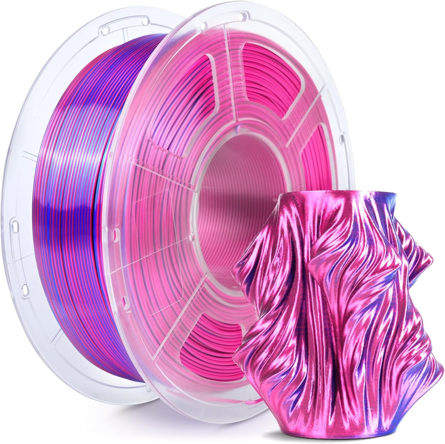 Silk PLA Plus 3D-Druckerfilament, zweifarbiges glänzendes PLA+ Filament 1.75m...
