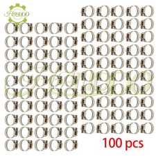 Pack100 3/4"-1"Stainless Steel Adjustable Drive Hose Clamps Fuel Line Worm Clips