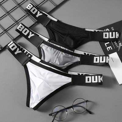 Herren Bulge Pouch Unterwäsche T Back Tangas halb freiliegende Gesäß G String