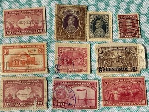 Vintage Foreign Stamp Lot Costa Rica India Venezuela Canada Airmail Stamps