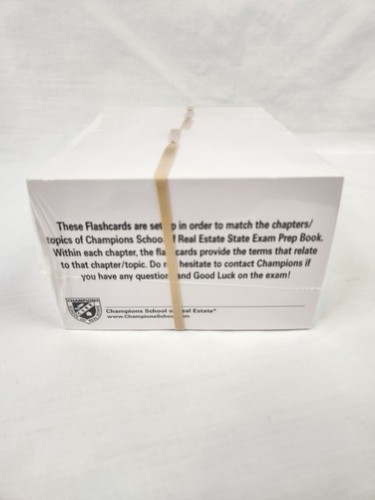 Champions School Of Real Estate Test Prep Flash Cards Terms Definitions No Box - Imagen 2 de 3