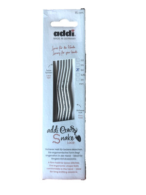 addi Crasy Snake Lace Tip Knitting Needles, 5 Pack, Size 3,0mm 15cm  New