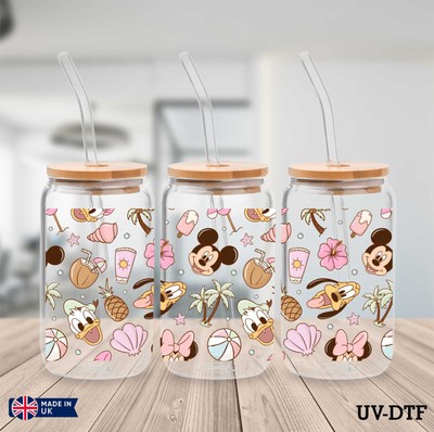 Mickey Mouse UV DTF Aufkleber - 16 Unzen Libbey Dose Glasfolie yd394