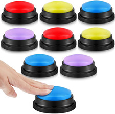 8 Pieces Recordable Answer Buzzers Button for Trivia Games Show Buzzers Recordin
