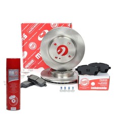 Bremsscheiben + Bremsbeläge + Bremsenreiniger vorne für FORD FIESTA / VI, KA+
