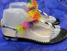 Betsey Johnson Size 8 Cellophane Embellished Sandals Hensly