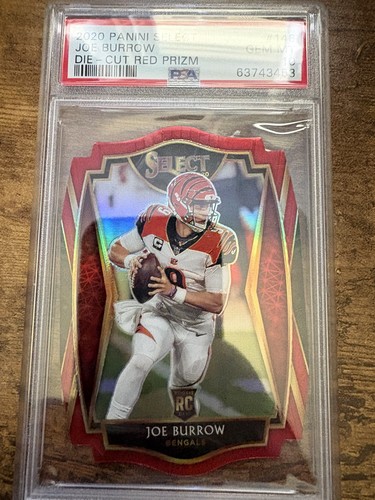 2020 Panini Select Joe Burrow RC Red Prizm Die-Cut PSA 10 GEM MINT π