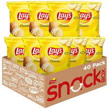 Lay'S Potato Chips, Classic, 1 Ounce Pack of 40 