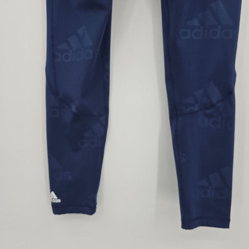 Adidas Women's All Over Logo Print Side Pocket Active Leggings Blue Size Medium - Imagen 9 de 9