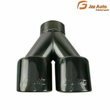1pc 67mm Black Weld-on Dual Exhaust Pipe Muffler Tips Black Square Tip 2 Outlets