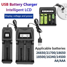1/2/4 Slots Battery Charger w/Display for 3.7-4.2V Li-Ion NI-MH AA/AAA Batteries