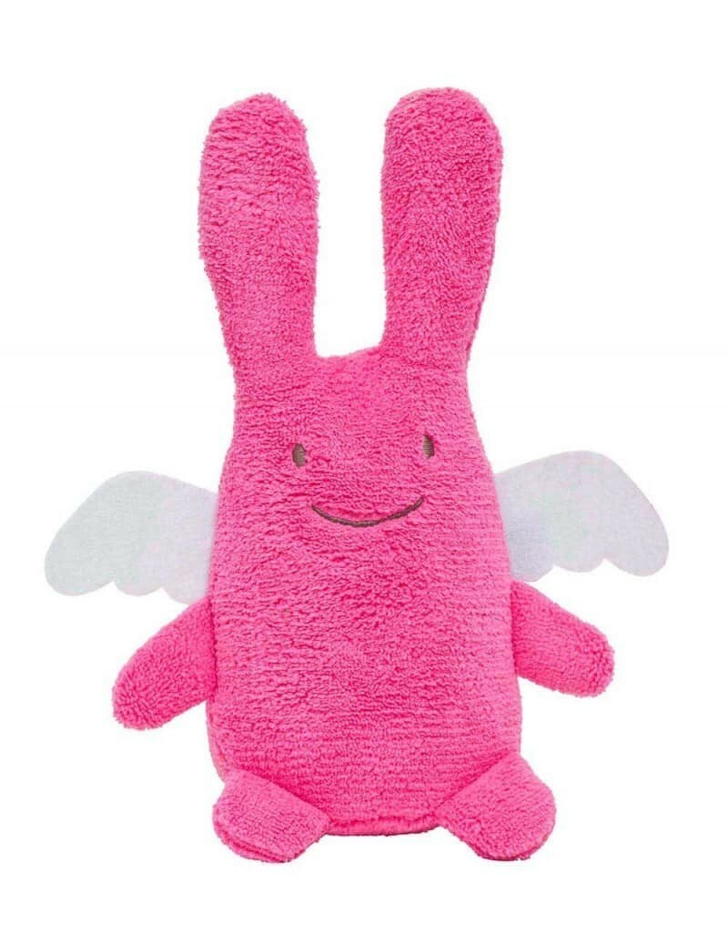 Peluche Ange Lapin Trousselier fushia 18cm hochet premier âge