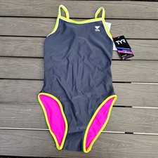 TYR Swimsuit Women Hot Pink/gray Hydra Span Reversible Diamond Fit Sz 30 New