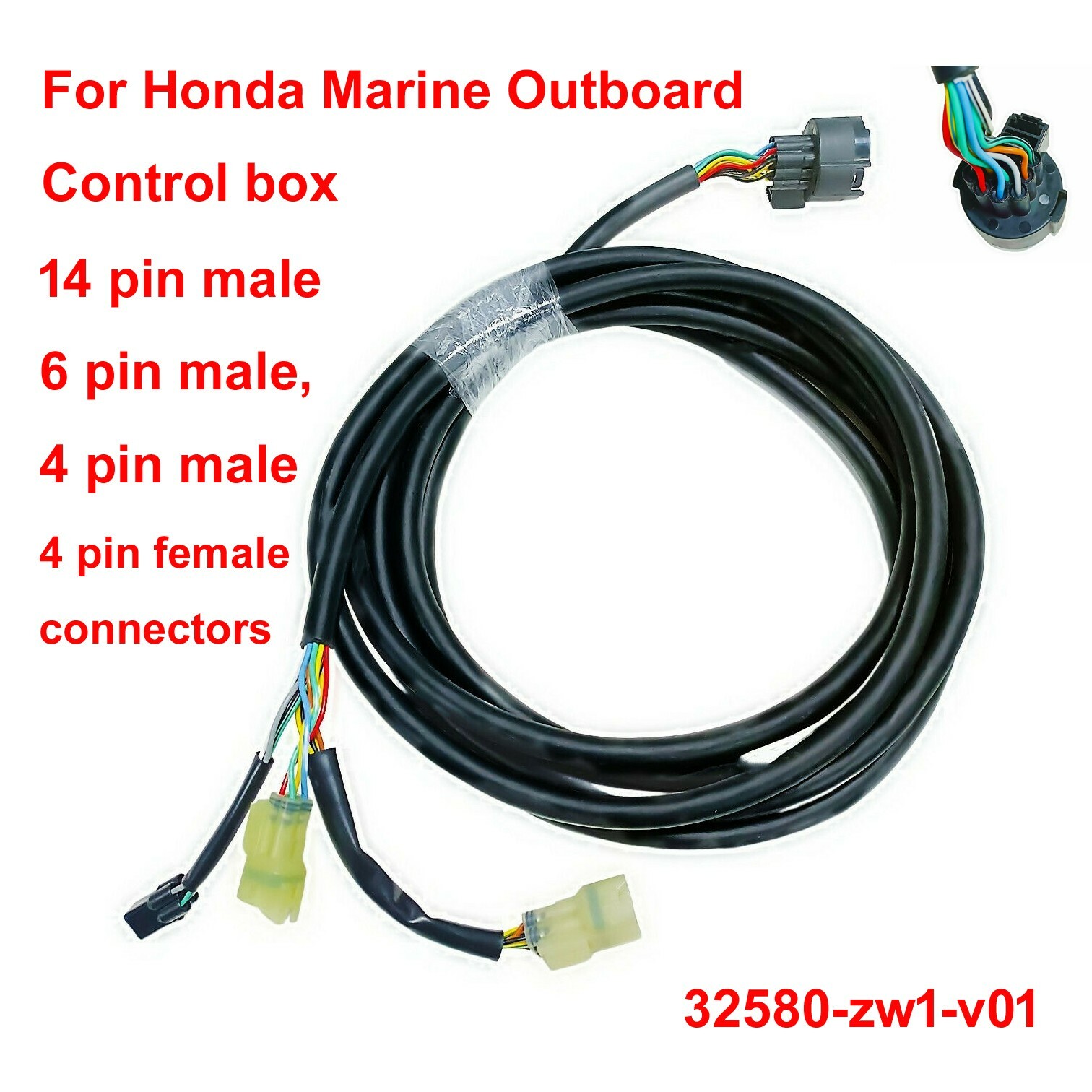 Main Wiring Harness 16.5FT for Honda Outboard Remote Control Box 32580