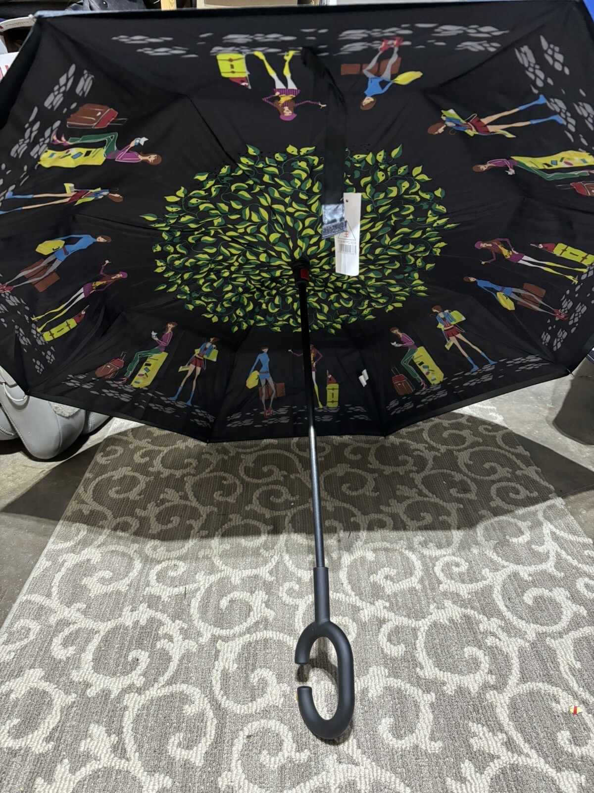 Reverse Folding Inverted Umbrella Double Layer Wind Proof UV Proof  Inside out