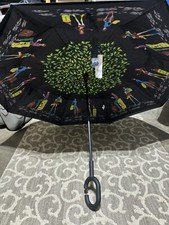 Reverse Folding Inverted Umbrella Double Layer Wind Proof UV Proof Inside out