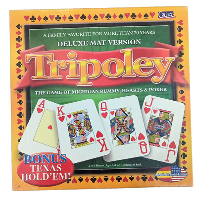 Michigan Rummy Tripoley Deluxe Mat Version Sealed Hearts Poker Texas ...