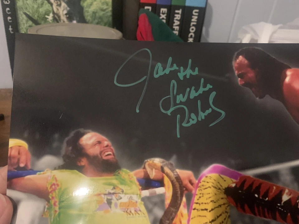 蛇杰克罗伯茨签名带证明8x10照片WWE WWF亲笔签名马乔人 — 第 2/3 张图片