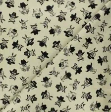 3 Yards Quilt Cotton Fabric - Dear Stella Wild West Cowboy Skull Crossbones Nat