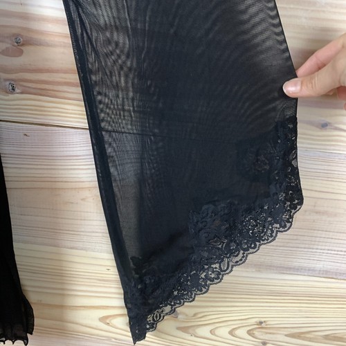 Fredericks of Hollywood Sheer Robe L/XL Black Lace Bell Flare Sleeve Whimsigoth - Picture 5 of 11