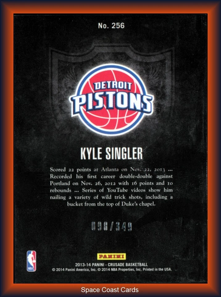 2013-14 Panini Crusade Insert Red #256 Kyle Singler /349 (A) - Image 2 of 2