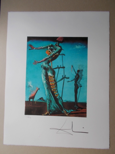 Lithographie, Salvador Dali  " La Girafe en Feu  "  signée et numérotée - Photo 1/5