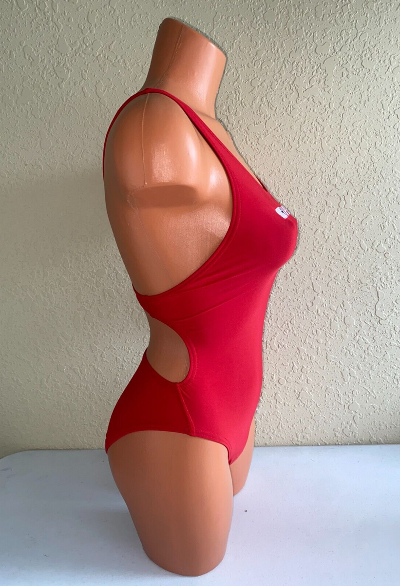 Speedo Womens Lifeguard Flyback One Piece Swimsuit Red Size 28 | eBay