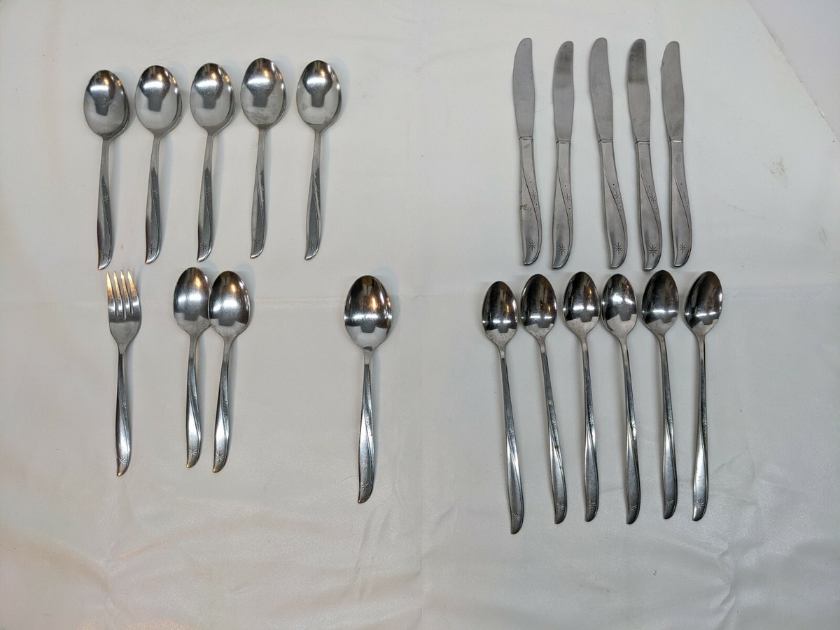20 Peices Oneida Community Stainless Flatware TWIN STAR Mid