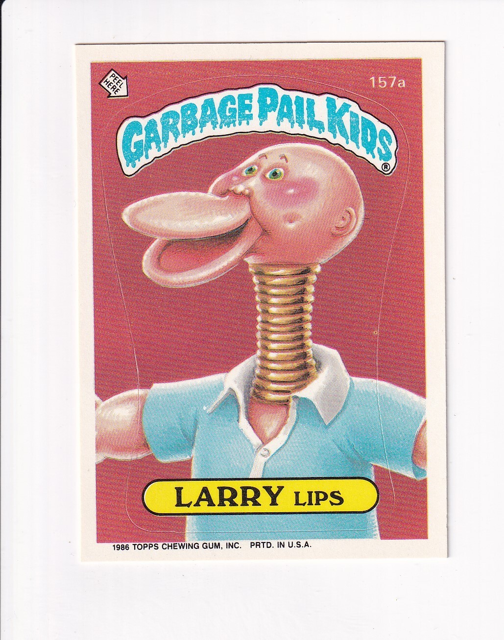 1986 Topps Garbage Pail Kids GPK Larry Lipps Trading Card