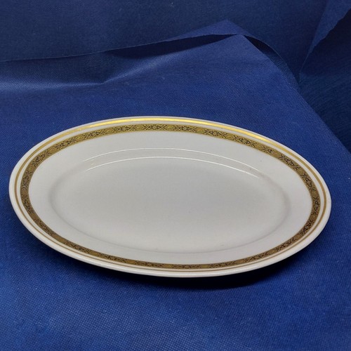 Vintage Lamberton China RestaurantWare Oval Platter White/Gold Trim USA