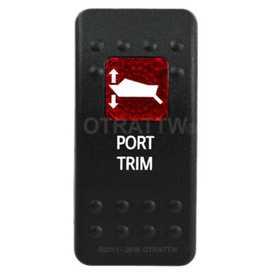OTRATTW Carling Technologies Contura II Rocker only, PORT TRIM, RED LENS