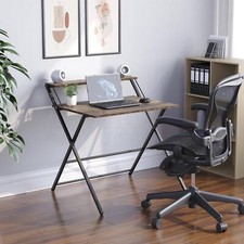 SALE Foldable Home Office Computer Desk Dark Wood
