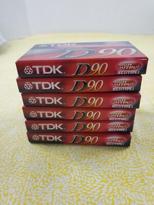 TDK D90 Audio Cassette Tapes - High Output -IEC/TYPEI Sealed  LOT OF 6