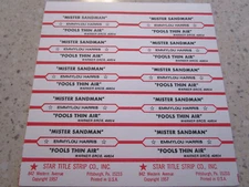 Jukebox Star Title Strip Full Sheet EMMYLOU HARRIS Mister Sandman/Fools Thin Air