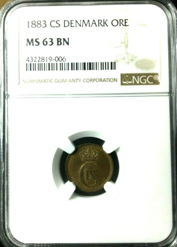 1883 CS Denmark 1 Ore, NGC MS 63