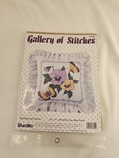 Bucilla Butterflies and Flowers Stamped Cross Stich Pillow Kit 33320 New
